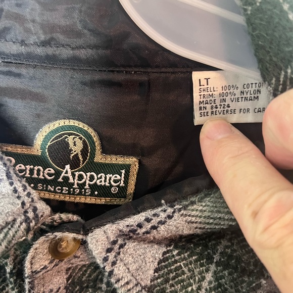 Berne Apparel Button Up Heavy Flannel Plaid Shirt Size Large Tall - Picture 4 of 5